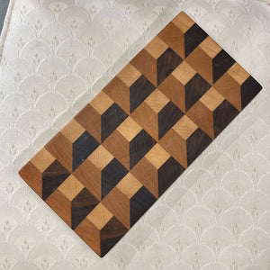 3D End Grain Board - Black Walnut, Cherry, Maple by Local Artist Lorne Sheridan
