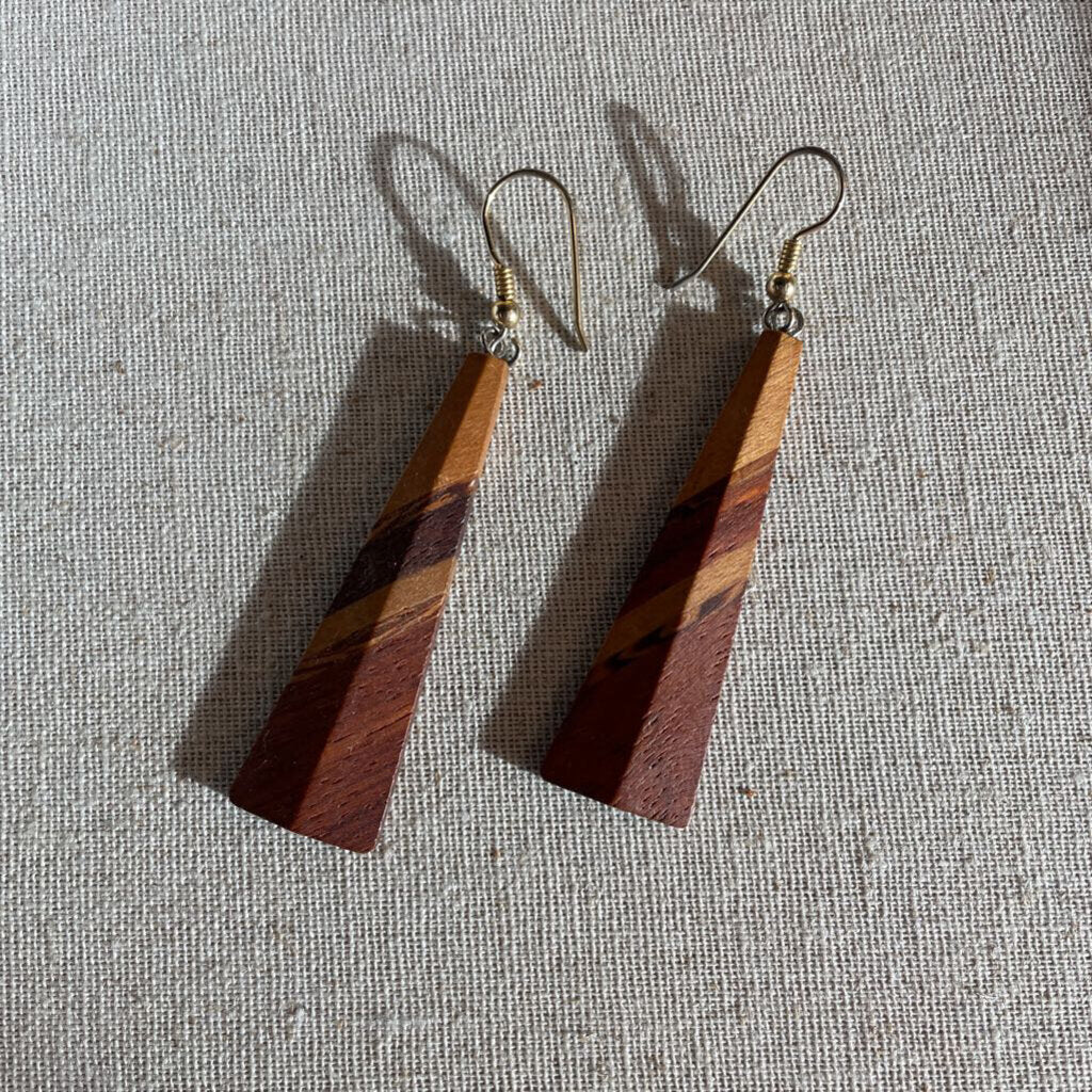 Mixed Wood Geometric Earrings