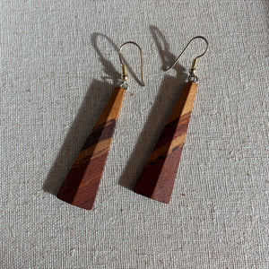 Mixed Wood Geometric Earrings
