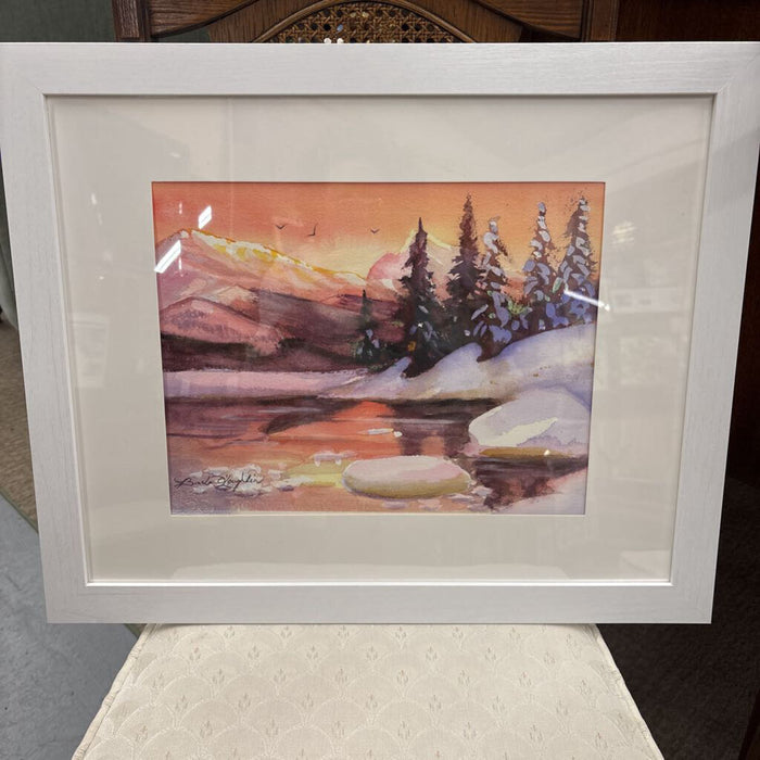 "Winter Twilight" Original Watercolour by Local Artist Barbara O'Loughlin
