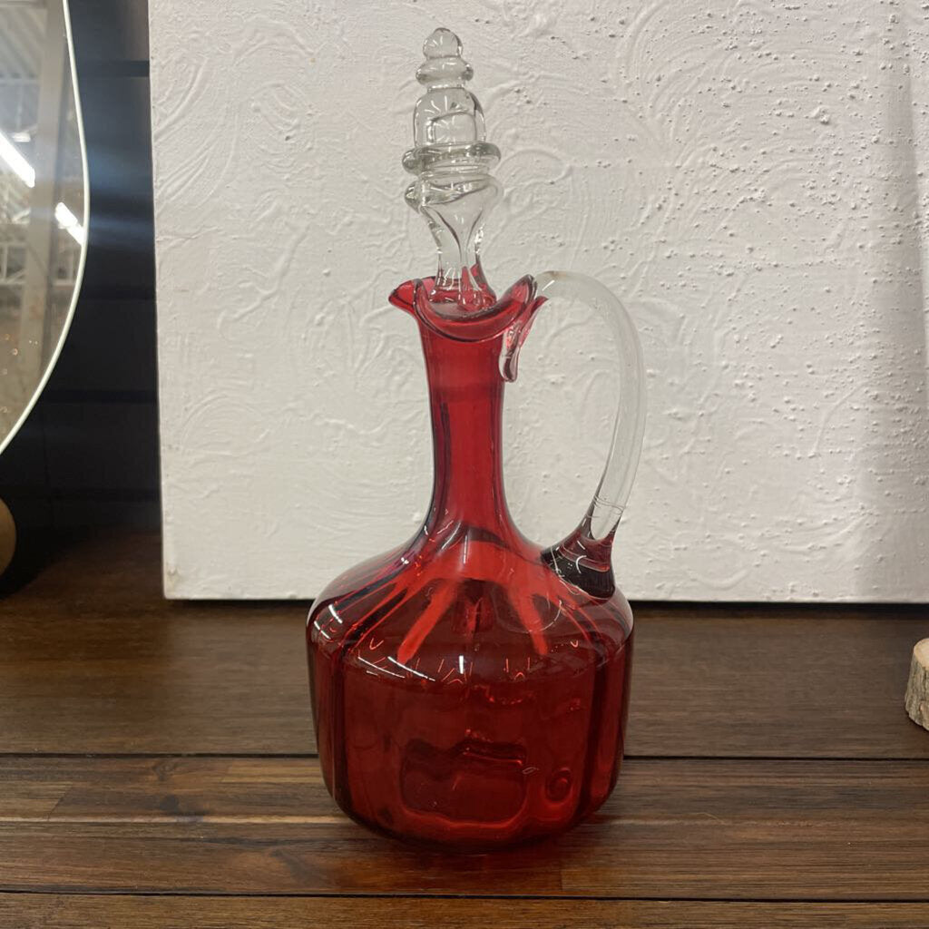Victorian Cranberry Glass Decanter