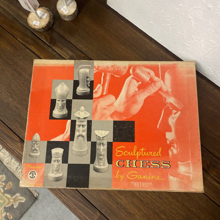 Vintage Gothic Sculptured Chess Set by Peter Ganine