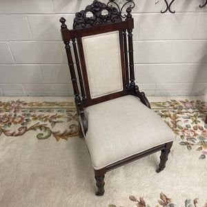 Victorian Carved Rosewood Chair on Castors Circa 1800's