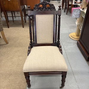 Victorian Carved Rosewood Chair on Castors Circa 1800's