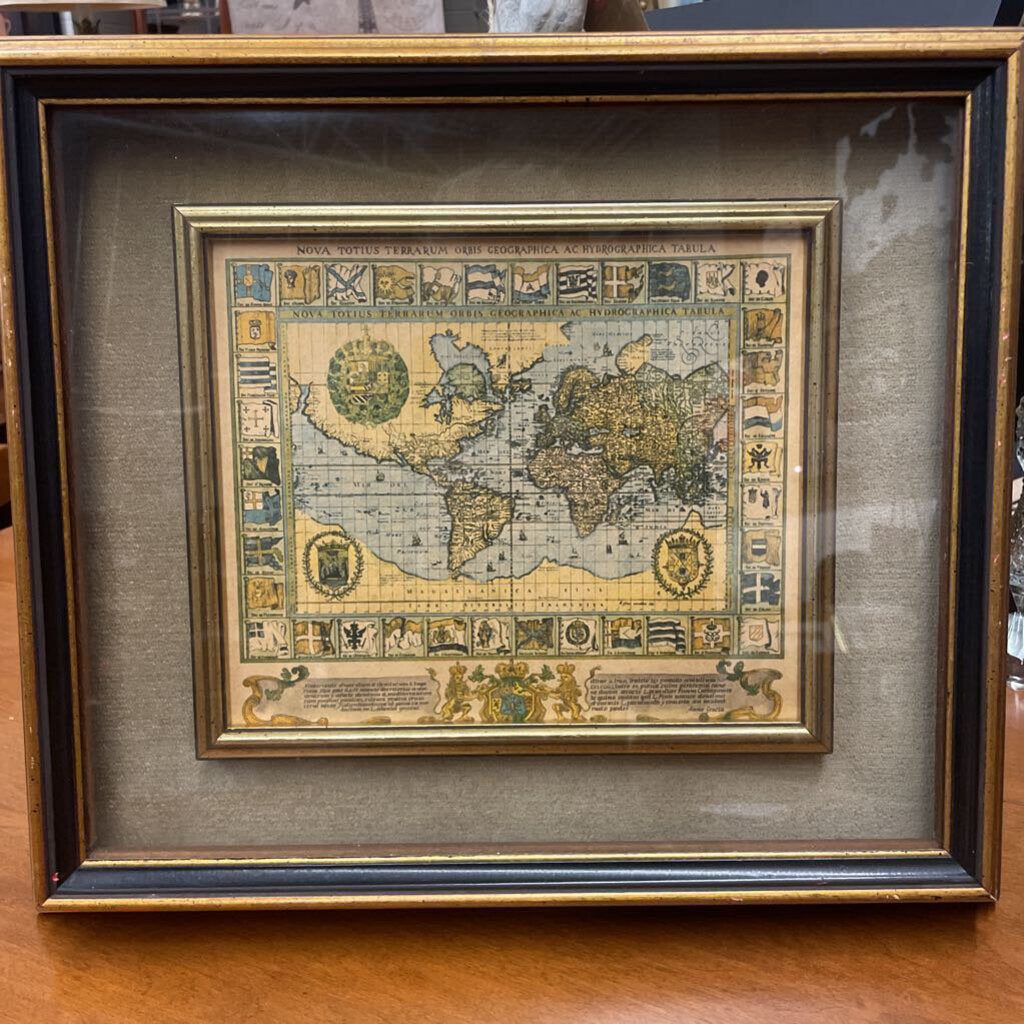 Framed Reproduction "Nova Totias Terrarum" World Map