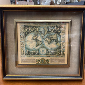 Framed Reproduction "Orbis Terrarum Nova " World Map