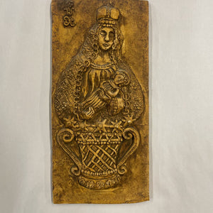 Vintage Plaque of the Virgin of Montserrat and the Escolania