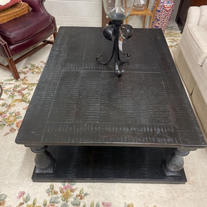 Black Distressed Ashley Furniture Mallacar Coffee Table