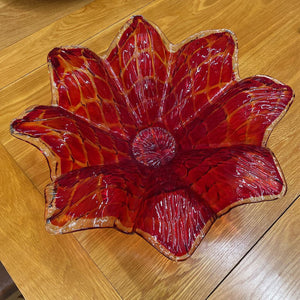 Hand Blown Murano Glass Flower Art Bowl