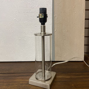 Brushed Nickel & Glass Table Lamp Base