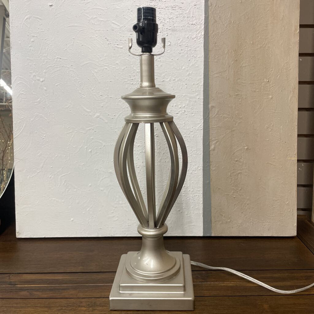 Brushed Nickel Open Cage Table Lamp Base