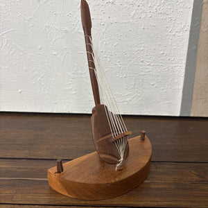 Miniature African Kora String Instrument w Stand