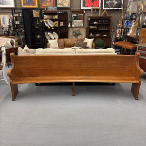 Antique Solid Wood Curved Church Pew