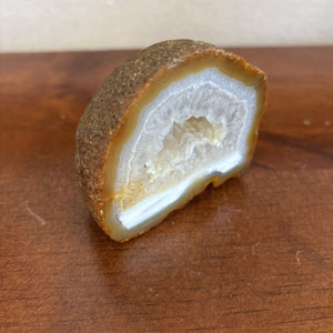 Cut & Polished Half Quartz Agate Geode