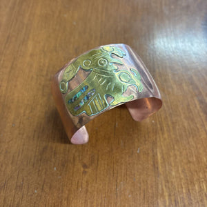 Vintage Copper & Mixed Metal Cuff Bracelet