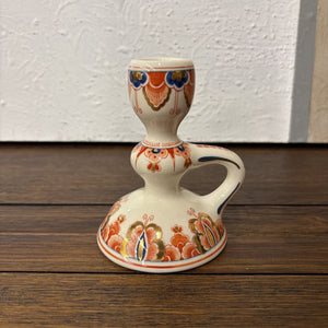 Vintage Royal Delft Candle Holder w Imari-Style Pattern