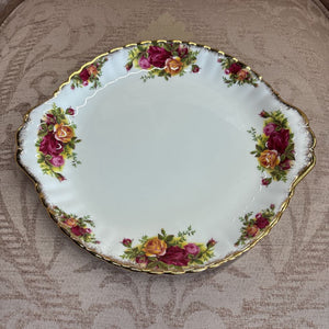 Vintage Royal Albert Old Country Roses Handled Cake Plate