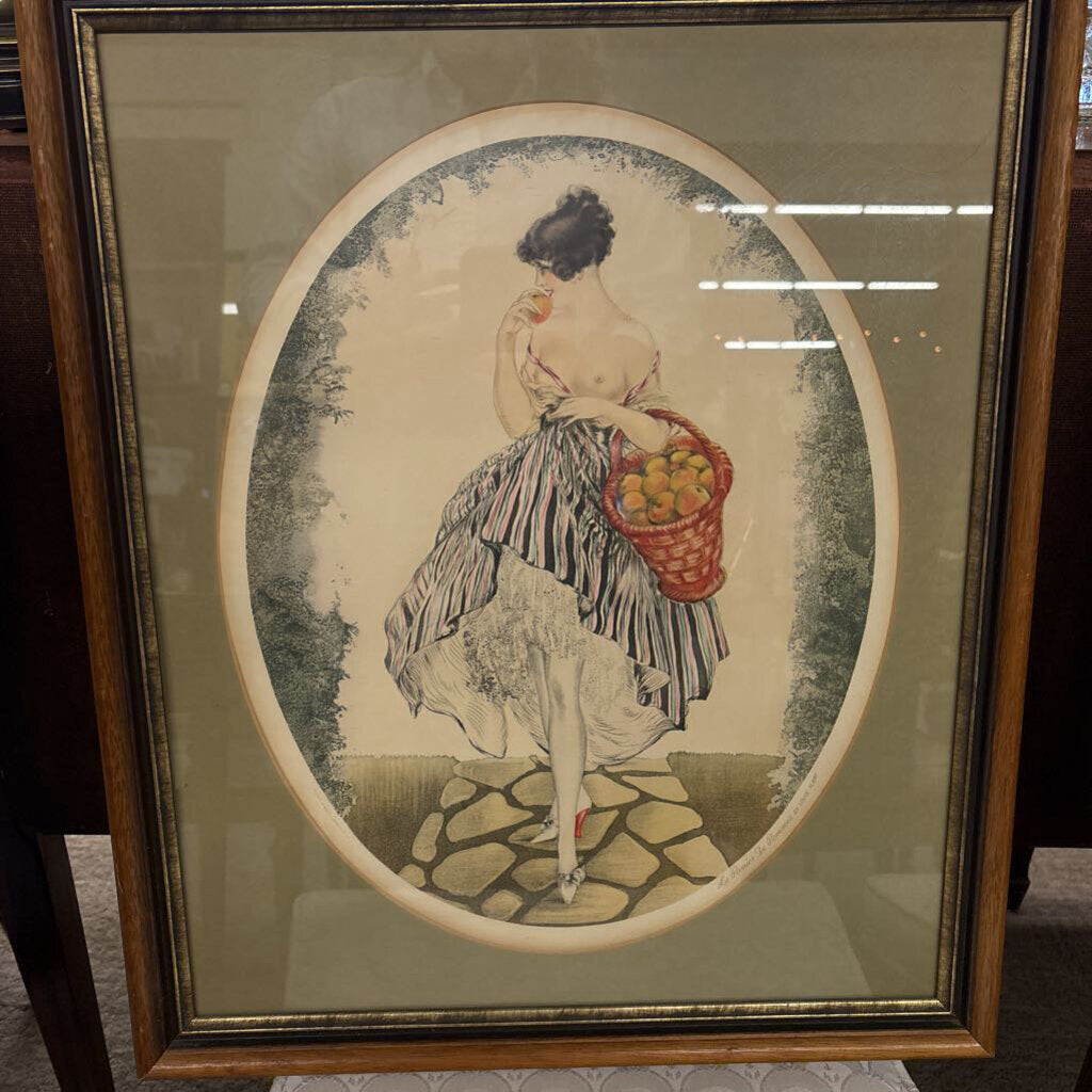 Art Deco Print " Le Panier de Pommes" by Louis Icart 1924