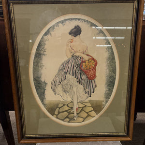 Art Deco Print " Le Panier de Pommes" by Louis Icart 1924