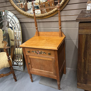 Antique Wash Stand (Eaton Co.) w Hand Painted Floral Front