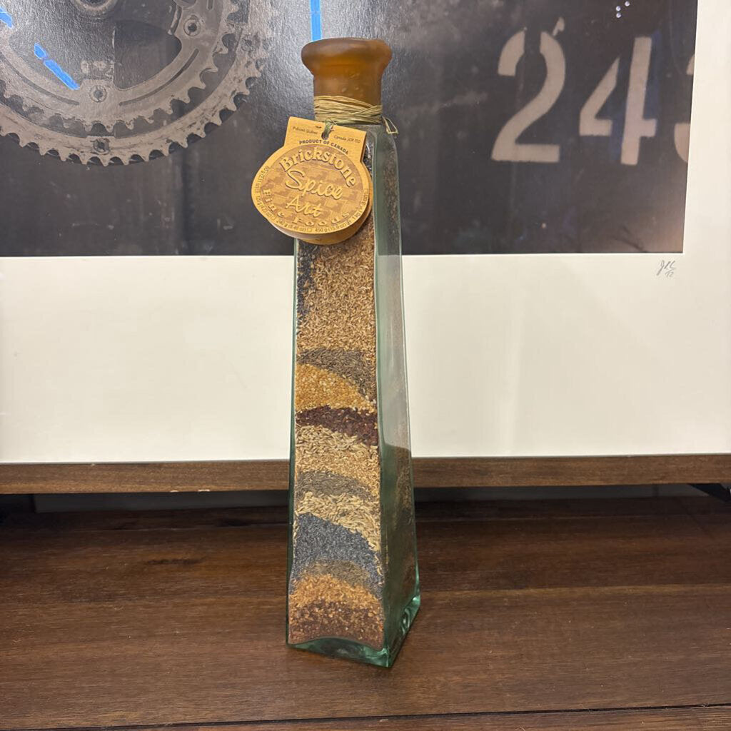 Decorative Glass Bottle w Spices - Wax Top