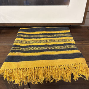 Yellow & black Striped Mexican Bed Throw