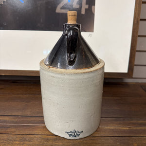 Vintage Robinson Ransbottom 'Blue Crown' Brown & Beige Stoneware Crock Jug