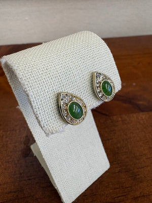 Gold & Jade Clasp Earrings