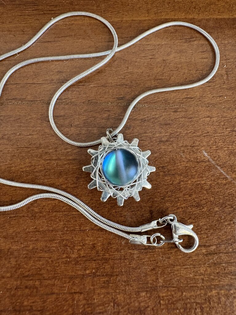 Sterling Silver Sprio Bead Statement Necklace