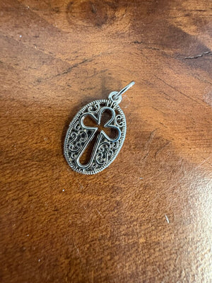 Silver Toned Small Cross Pendant