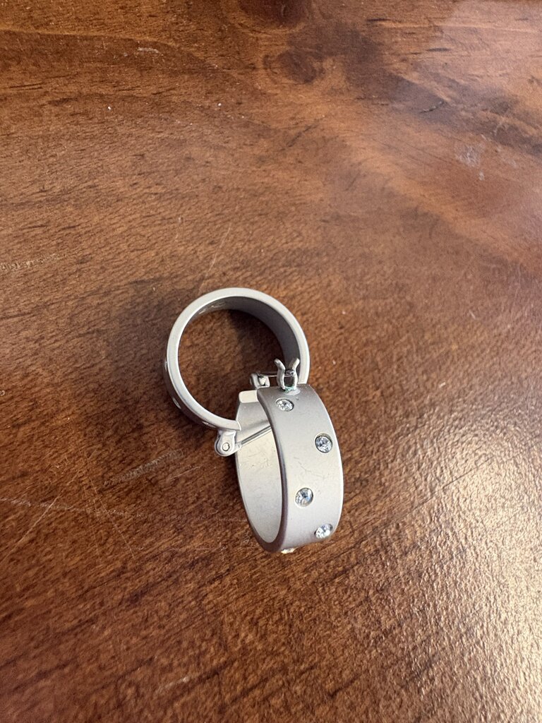 Sterling Silver Hoop Earrings w Flush Set Stones