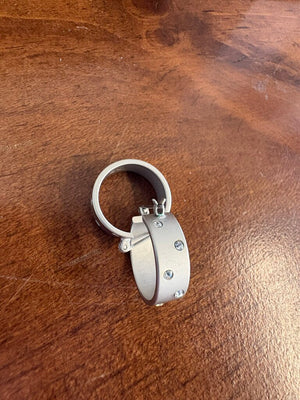 Sterling Silver Hoop Earrings w Flush Set Stones