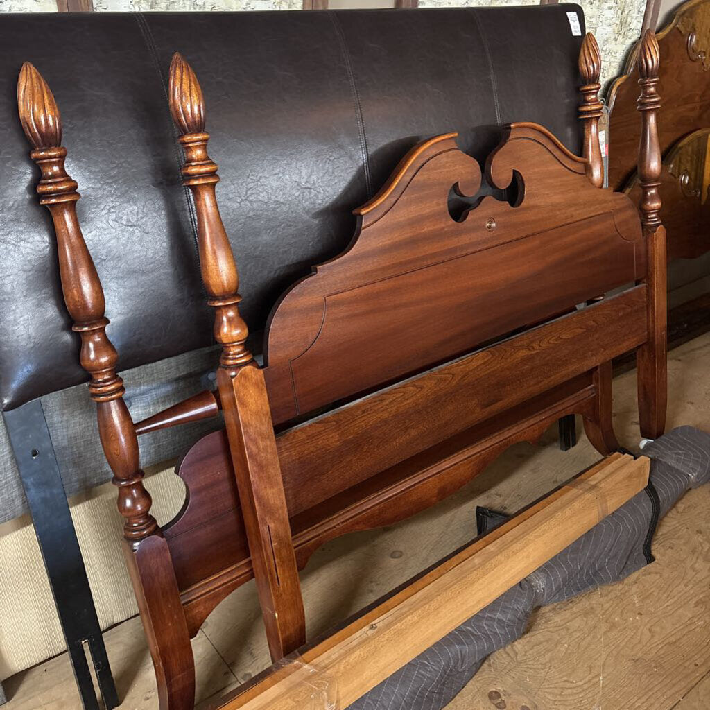 Antique Maple DOUBLE 4 Poster Bed Frame HB FB Slats Rails
