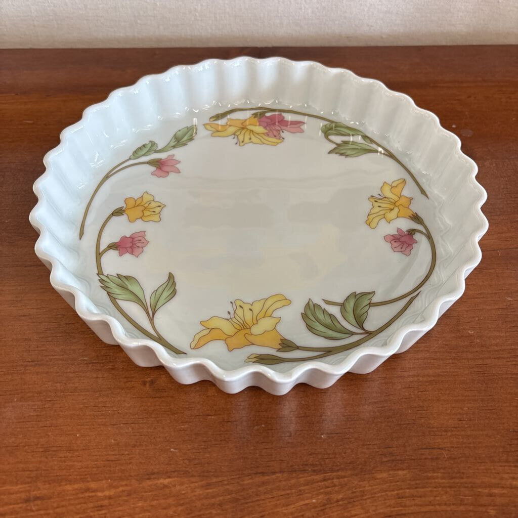 Pillivuyt Les Volutes Porcelain Quiche/ Pie Dish