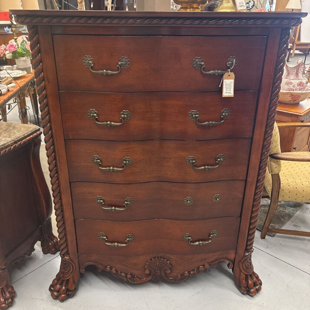 Pheasant Run - Cherry Hi Boy 5 Drawer (missing handle) Dresser