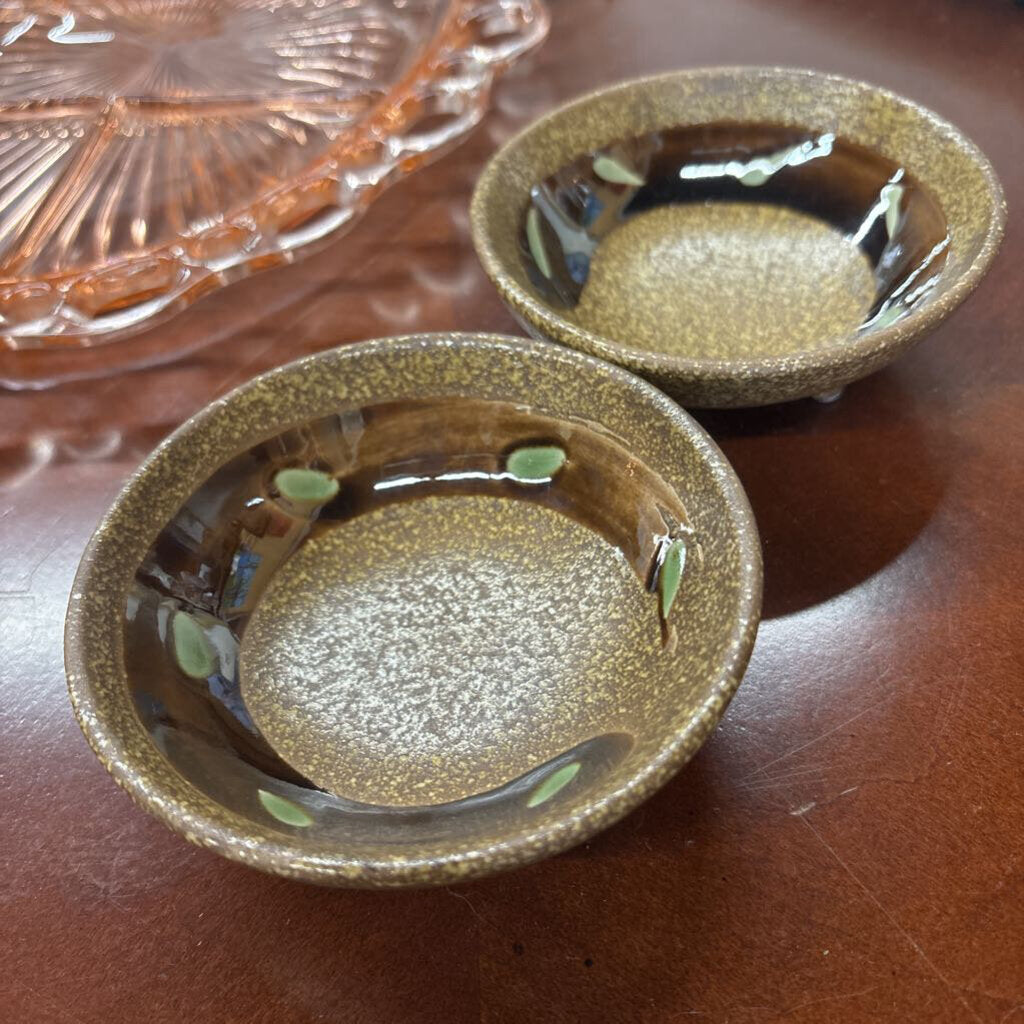 Set of 2 - Medium 1" Ceramic Pedestal Bowls