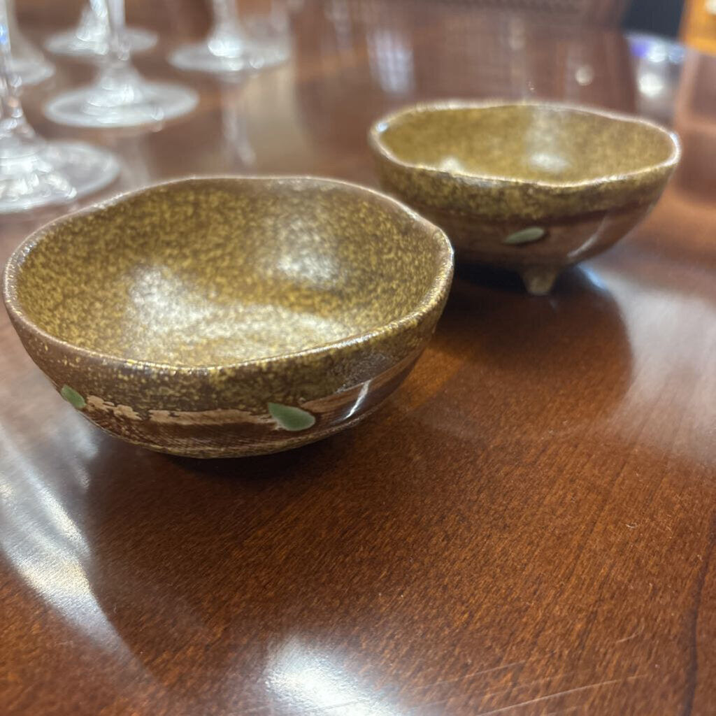 Set of 2 - Small 1" Ceramic Pedestal Bowls
