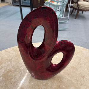 Red Lacquer Ceramic Decor Piece