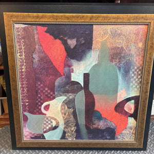 'Vessel Vision II' Greens Abstract Print - Black Frame