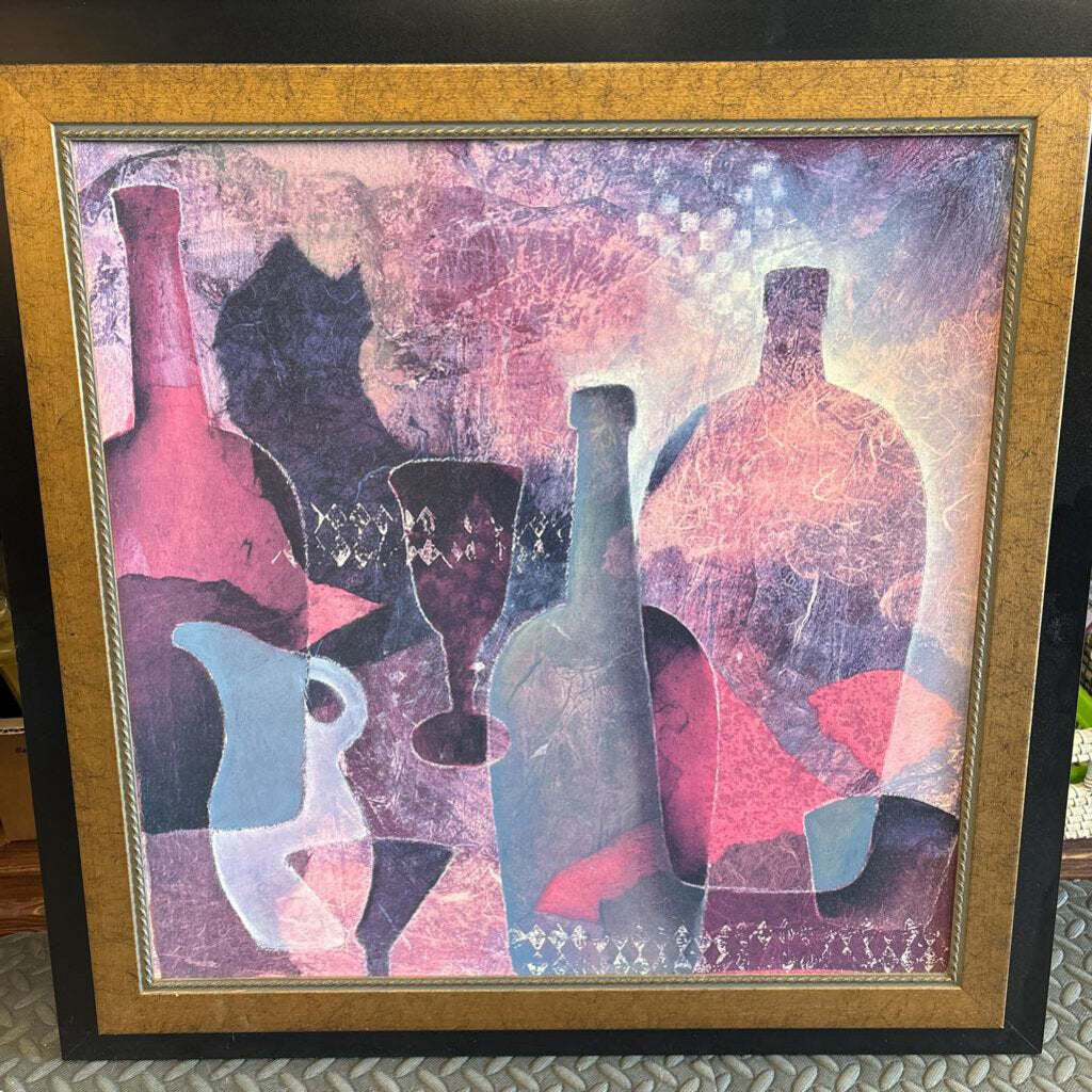 'Vessel Vision' Pinks Large Abstract Print - Black Frame