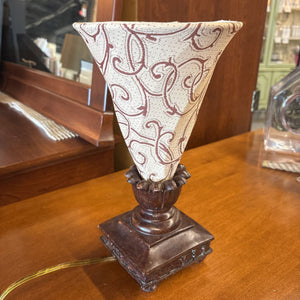 Vintage Table Lamp w Flared Fabric Shade