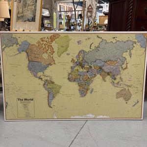 World Map Poster on Board