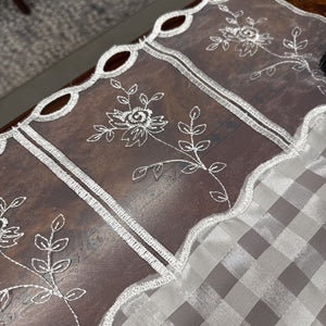 Retro Satin Hand Embroidery Table Runner