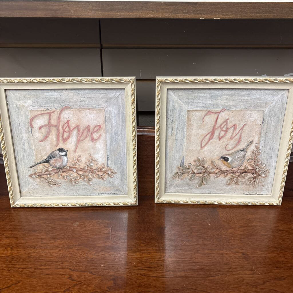 PAIR of Joy & Hope Chickadee Art Prints