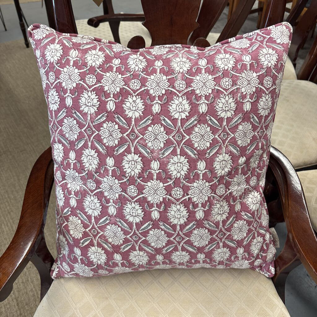 Blush Pink Block Printed Pillow