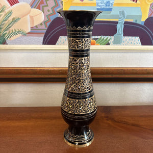 Black & Gold Metal Vase