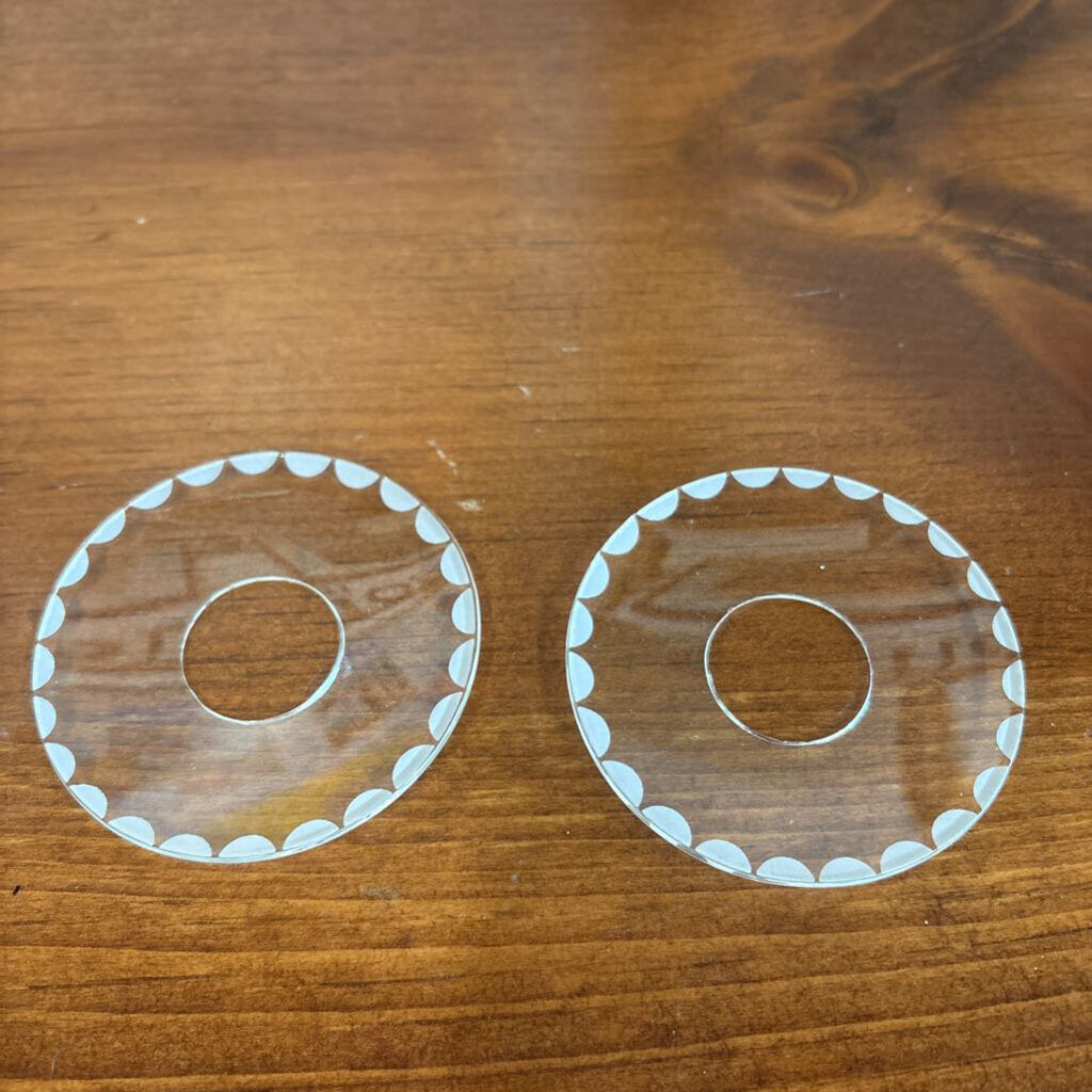 Set of Two Candle Drip Protectors w White Trim