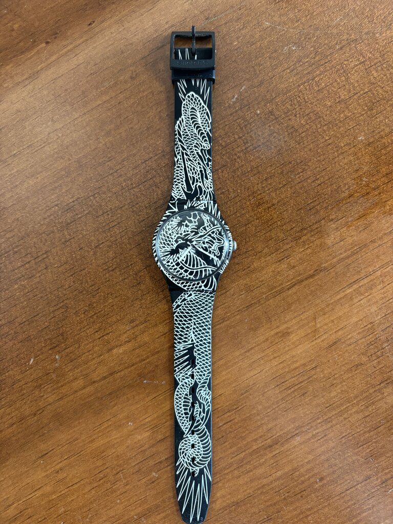 Swatch Watch-Draconem-New Gent Model W Tattoo Inspired Design