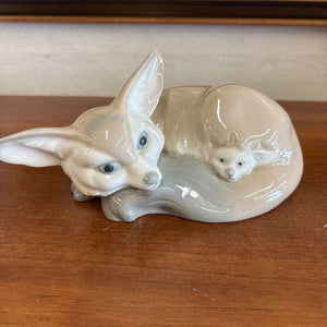 Lladro Daisa Porcelain "Fox and Cub" Figurine
