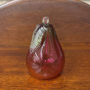Vintage Cranberry Chalet Art Glass Pear